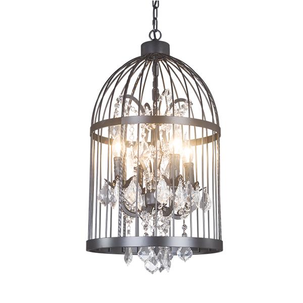 Wrought iron Birdcage rustic Crystal Light