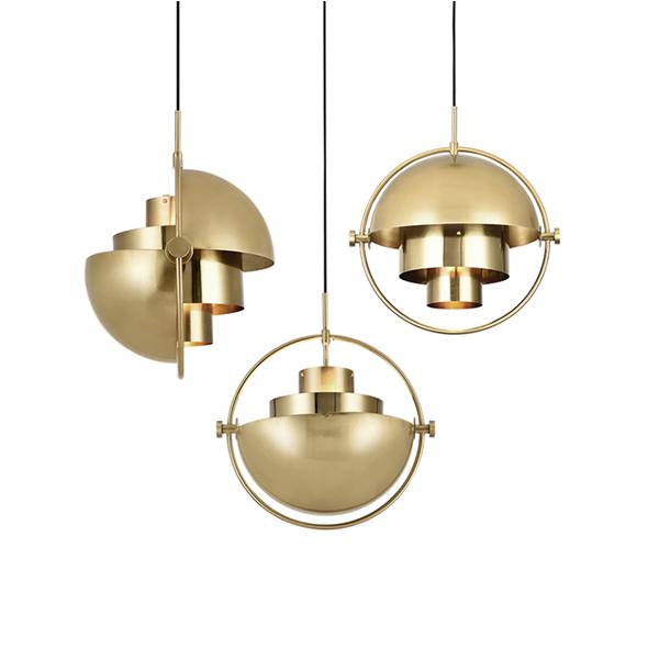 Gold brass ball shape pendant lamp
